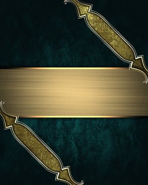 Altın ve tabela altın köşeler ile mavi arka plan