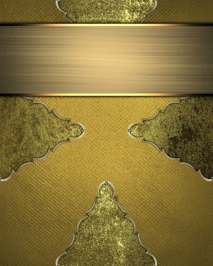 Altın sarı arka plan ve cutouts altın trim