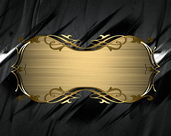 Altın süslü kenarları altın adı plakalı metal doku