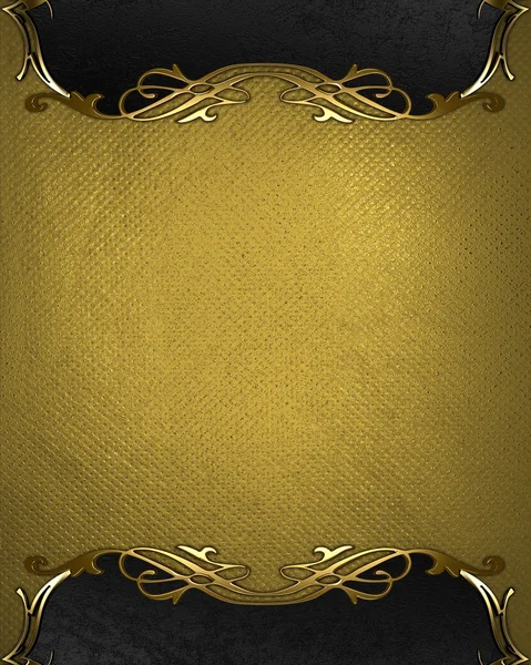 Золотая текстура с черными краями и золотой отделкой — стоковое фото