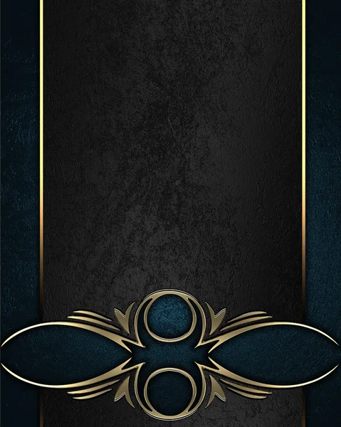 Mavi doku ile altın süslü kenarları siyah isim levhası