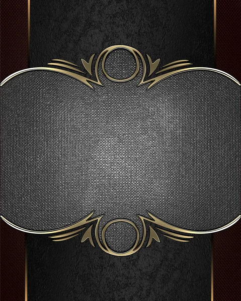 Textura de ferro com bordas pretas e guarnição dourada — Fotografia de Stock