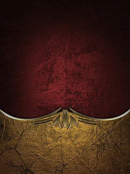Красная богатая текстура с золотыми краями и золотой отделкой . — стоковое фото