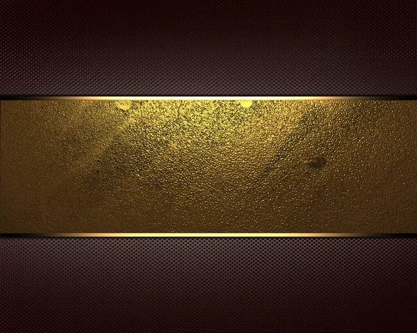 Sfondo marrone con targhetta in oro per testo — Foto Stock