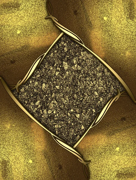Sabbia dorata ricca di texture con bordi dorati e finiture in oro — Foto Stock