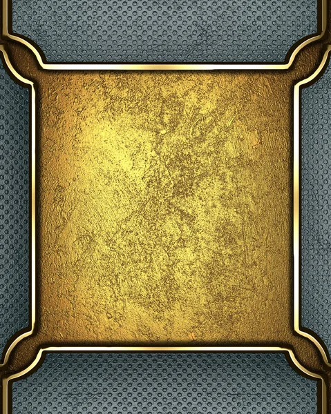 Textura rica em ouro com bordas cinzentas e guarnição dourada — Fotografia de Stock