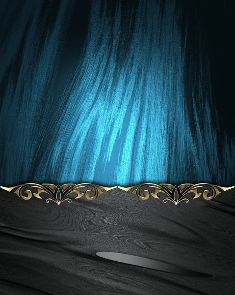 Πλάκα όνομα μαύρο με χρυσό και στολισμένος άκρα, σε μπλε φόντο — Φωτογραφία Αρχείου