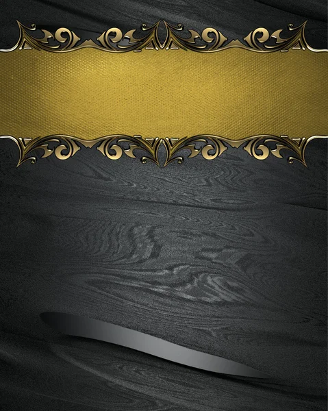 Dekoratif kenarları ile altın plaka ile hırpalanmış karanlık doku
