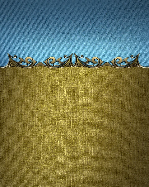 Mavi plaka altın zemin üzerine altın süslü kenarlı