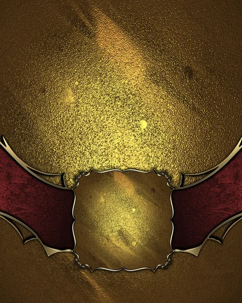 Kırmızı şeritler ile dekoratif döşeme ve bir altın plaka orta altın doku