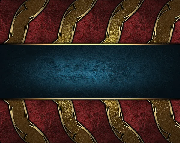 kırmızı kurdela mavi tabela ile süslü altın kenarlı