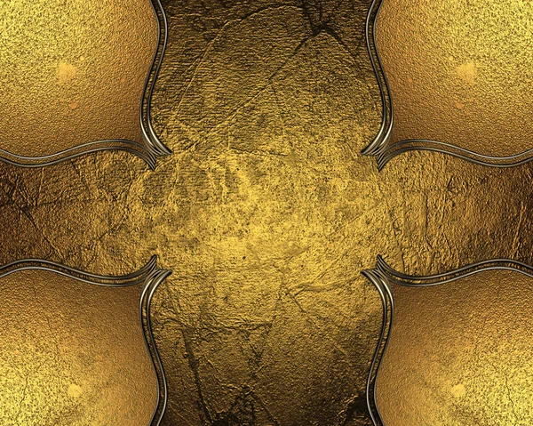 Золотая текстура с золотыми углами и золотой отделкой . — стоковое фото