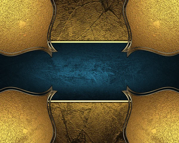 Guld bakgrund med guld kanter och blå namnskylt — Stockfoto