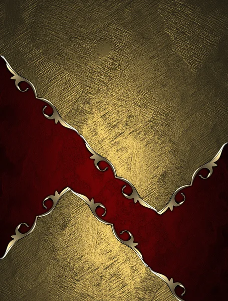 Złota tekstury z wkładkami czerwonych i złote wykończenia — Zdjęcie stockowe