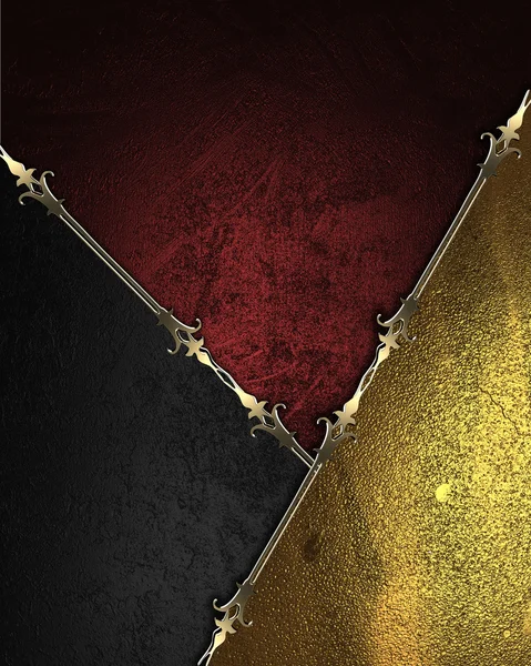 Design template - Gold rich texture with black and gold corners — Stock Photo, Image
