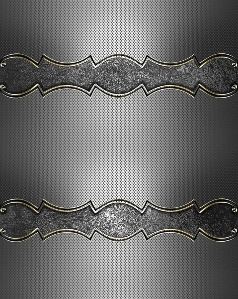 Textura de ferro com placa de identificação de ferro e guarnição de ouro — Fotografia de Stock