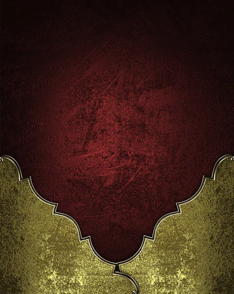 Red rich texture with gold corners and gold trim — Stock Photo, Image