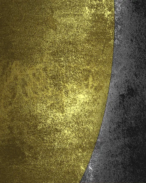 Gold Hintergrund mit Eisen Textur durch einen goldenen Streifen getrennt. — Stockfoto