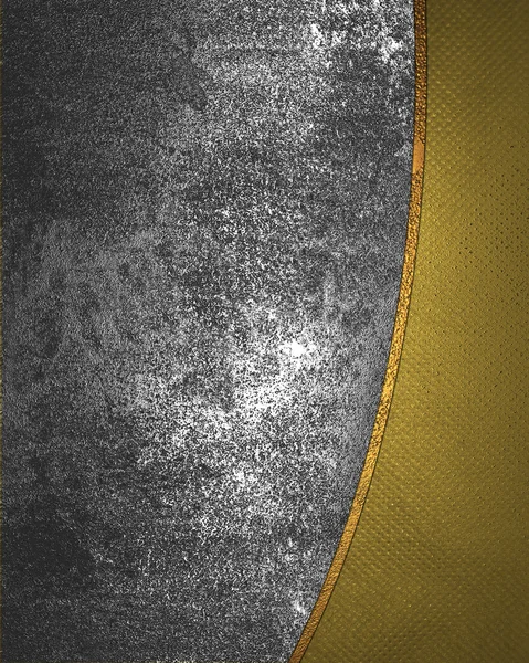 Fundo de ferro com textura dourada separada por uma faixa dourada . — Fotografia de Stock
