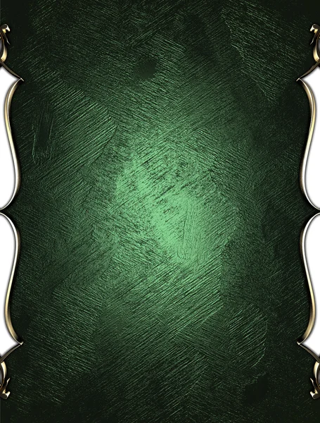Textura verde com guarnição de ouro — Fotografia de Stock