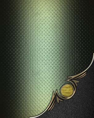 Yeşil Grunge doku siyah açı ve altın trim ile