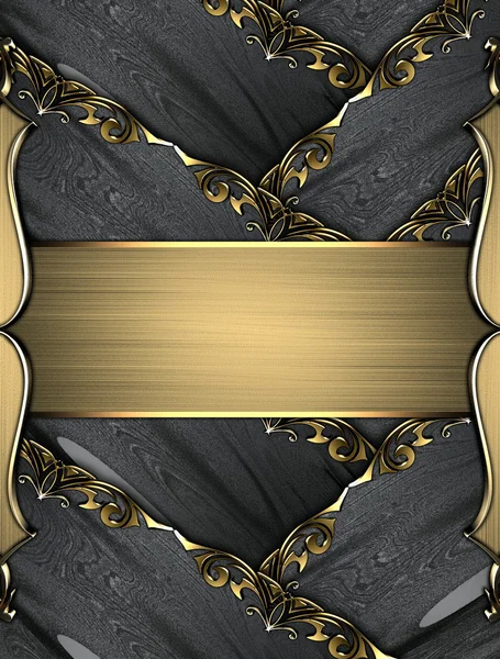 Altın trim ve altın tabela ile siyah şeritler — Stok fotoğraf