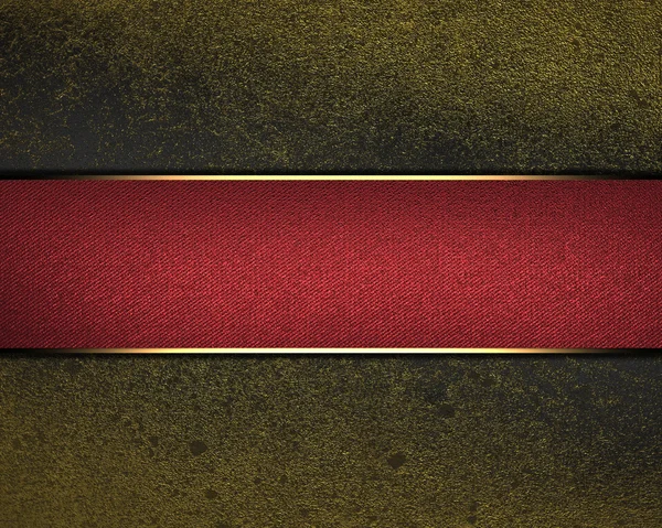 Grunge altın arka plan yazmak için kırmızı kurdele ile