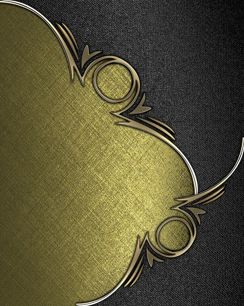 Gold texture with black angles and gold trim — Stock Photo, Image