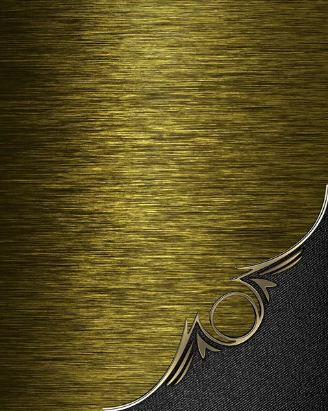 Gold texture with grey angle and gold trim — Stock Photo, Image