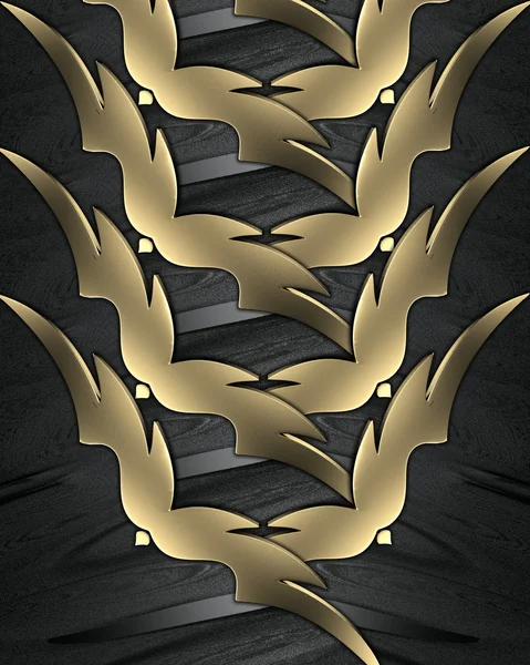 Modelo de design - Textura trançada preta com bordas douradas — Fotografia de Stock