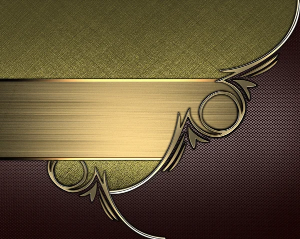 Altın doku kahverengi açıları ve altın trim ve altın tabela ile