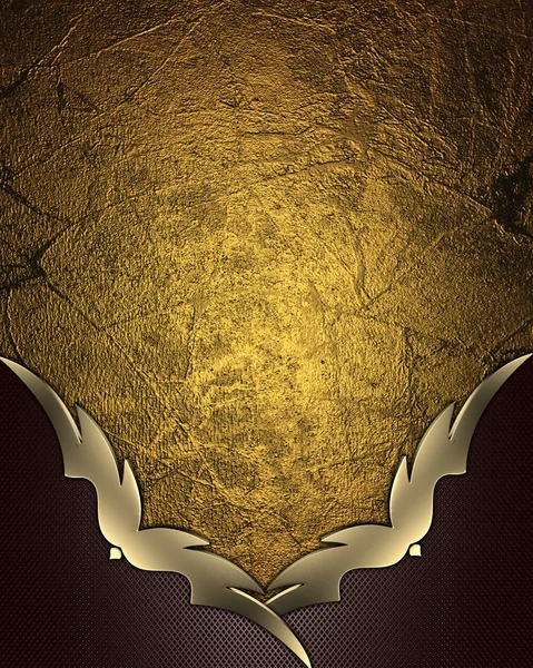 Altın Grunge doku kahverengi köşeleri ve altın trim ile