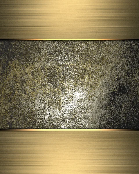 金の縁とグランジ鉄背景 — ストック写真