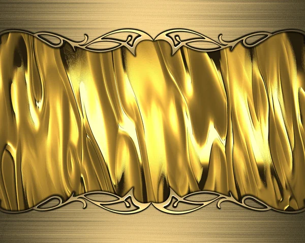 Fondo de oro abstracto con bordes de oro y adornos de oro —  Fotos de Stock