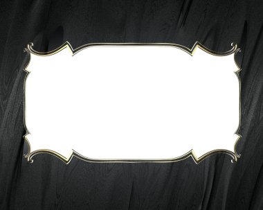siyah zengin dokulu beyaz çerçeve ve altın trim ve