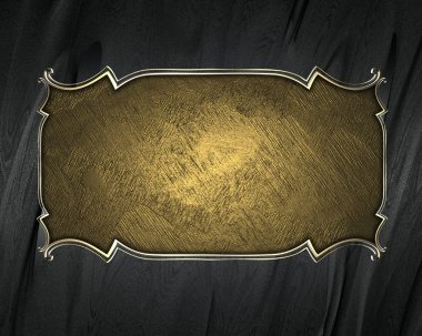 bir altın adı plaka altın desenli siyah doku