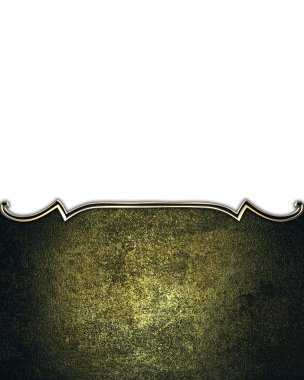 Beyaz arka plan üzerinde izole altın süslü kenarları koyu tabela