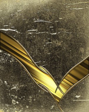 Altın yaka ve altın trim eski grunge arka plan