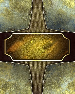 kahverengi doku eski paslı açıları ve altın tabela