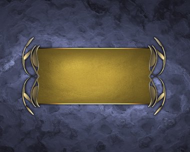 soyut mavi dokulu altın altın plaka ve trim.