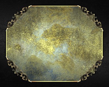 grunge tabela ve altın trim siyah arka plan