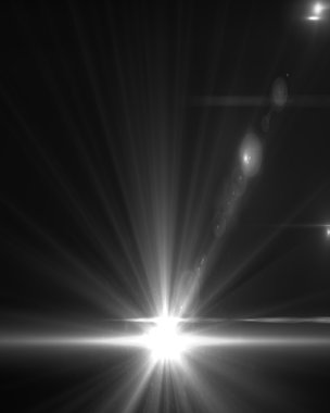 mercek parlaması yıldız, güneş. arka plan ışınları..