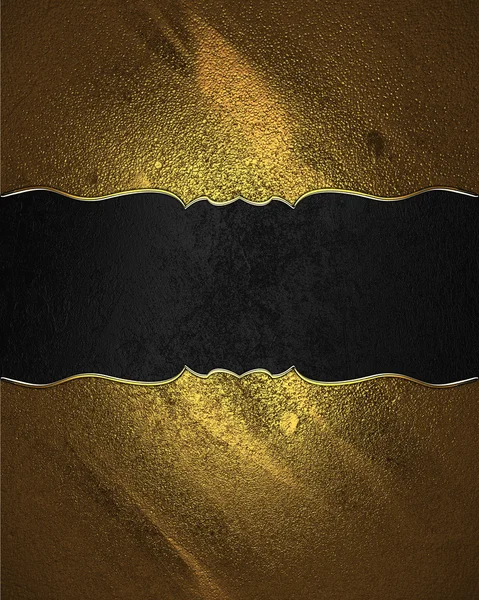 Black texture with gold nameplate and gold trim — Stock Photo © SWEviL
