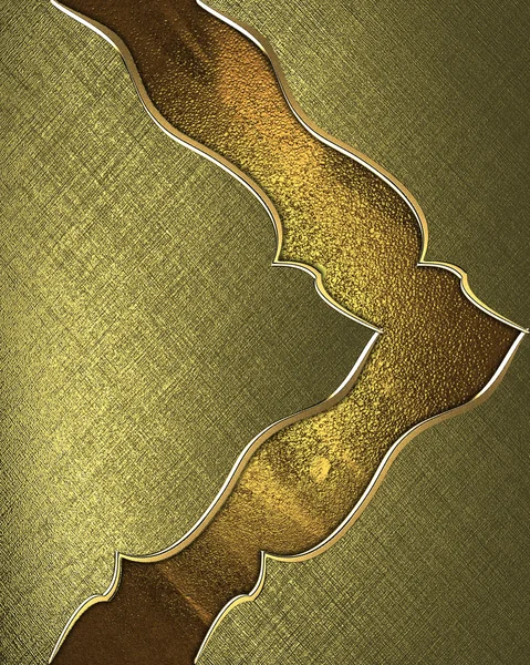 Golden texture with a beautiful gold ribbon with gold edges — Stock Photo, Image