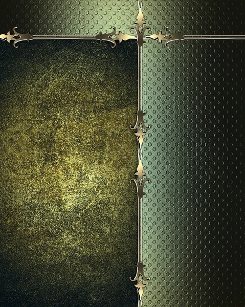 Старая зеленая богатая текстура с зелеными краями и золотой отделкой — стоковое фото