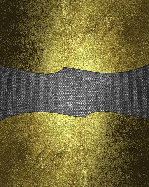 Iron texture with old gold plates at the edges — Stock Photo, Image