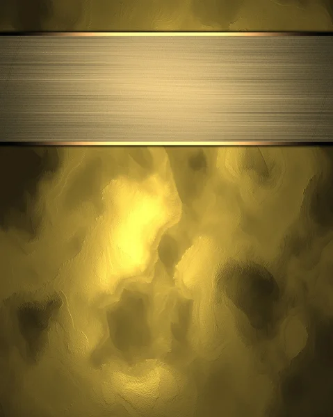 ゴールデン リボン （銘板と抽象的なゴールドのテクスチャ) — ストック写真