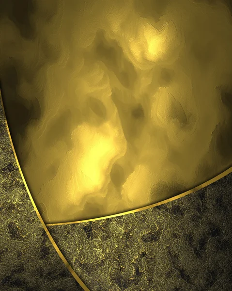 Gelber Hintergrund mit goldenen Bändern und Goldbesatz. — Stockfoto