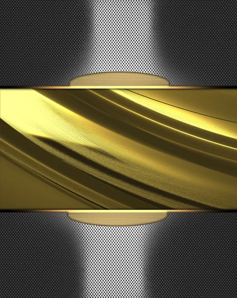 Metall bakgrund med abstrakt guld märkskylt. — Stockfoto