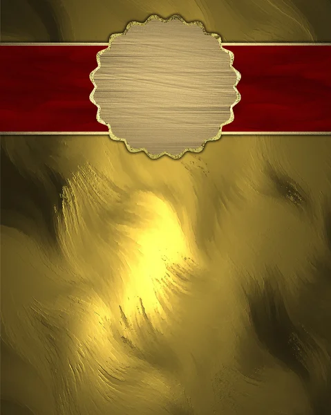Χρυσό φόντο με πινακίδα κόκκινο και το χρυσό κύκλο. — Φωτογραφία Αρχείου